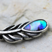Piercing téton flèche coeur à plume avec abalone