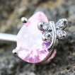 Piercing téton gouttes strass roses à papillons