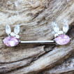 Piercing téton à oreilles de lapin strass