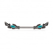 Piercing tton  plumes avec turquoise