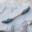 Piercing tton  plumes avec turquoise