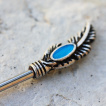 Piercing tton  plumes avec turquoise