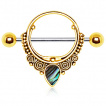 Piercing tton style antique avec nacre d'abalone