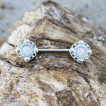 Piercing téton vintage à Opales synthétiques