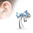 Piercing tragus / cartilage à noeud papillon avec pierres triangulaires