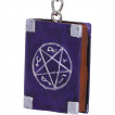 Porte-cl Livre des sorts (grimoire)  pentacle en rsine (4,5cm)