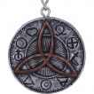 Porte clé médaillon Runes et Triquetra en résine (4,5cm)
