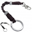 Porte-clés à tresse similicuir, couronnes et mousqueton