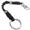 Porte-clés à tresse similicuir, couronnes et mousqueton