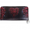 Portefeuille femme gothique à coeur de roses (21cm)