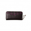 Portefeuille gothique Banned noir à chauve-souris violettes en relief