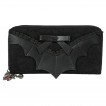 Portefeuille gothique noir à chauve-souris et petit ruban - Banned