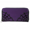 Portefeuille gothique violet à toiles d'araignée noires - Banned
