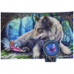 Portefeuille long  fe lisant une histoire  un loup - Lisa Parker (18,5cm)