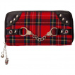 Portefeuille punk Banned  tartan, paire de menottes et chainette  crane