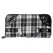 Portefeuille punk-rock tartan blanc et noir à paire de menottes - Banned