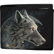 Portefeuille similicuir noir avec Loup Celtique à lune en fond (avec blocage RFID)