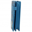 Portefeuilles long à relief empreinte de patte de loup en similicuir bleu