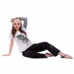 Pyjama femme 4 pièces Dragon sur fond floral