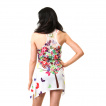 Robe blanche à arbre avec papillons et fleurs multicolores