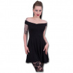 Robe courte gothique noire  col bardot