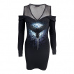 Robe femme gothique  corbeau sur pleine lune bleue