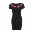 Robe goth-rock Jawbreaker noire à tête de mort parée de roses