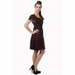 Robe gothique Banned noire et bordeaux aspect velour à ruban