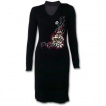 Robe gothique élégante à cranes et fleurs printanières