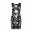 Robe gothique Jawbreaker noire  imprim sotrique style conspiration
