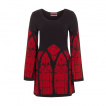 Robe gothique Jawbreaker noire et rouge à motif cathédrale