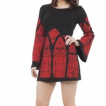 Robe gothique Jawbreaker noire et rouge à motif cathédrale