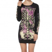 Robe gothique-rock Jawbreaker à cage thoracique fleurie avec libellule