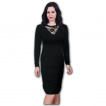 Robe longue lgante gothique noire  col dentelle