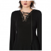 Robe noire  col en v lac - Banned