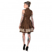 Robe steampunk Banned marron  rayures et pices similicuir