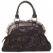 Sac  main goth-rock Banned noir  dentelle, noeud papillon et froufrou