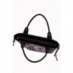 Sac à main gothique Banned noir à motif violet avec chouettes et manoir hanté