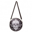 Sac à main gothique Banned rond à crane et motifs ésotériques