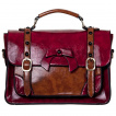 Sac  main rtro Banned rouge et marron style cartable  noeud papillon