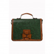 Sac à main rétro oriental vert et marron perforé