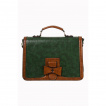 Sac  main rtro oriental vert et marron perfor