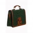 Sac à main rétro oriental vert et marron perforé