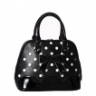 Sac à main rockabilly noir à pois blancs et noeud papillon - Banned