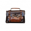 Sac à main vintage Banned café foncé et marron style cartable à noeud papillon