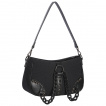 Sac bandoulière à large chaine noire et tissu coton - Banned