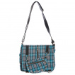 Sac bandoulire punk-rock Banned  tartan bleu