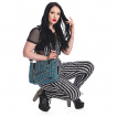 Sac bandoulire punk-rock Banned  tartan bleu