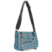 Sac bandoulire punk-rock Banned  tartan bleu