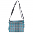 Sac bandoulire punk-rock Banned  tartan bleu